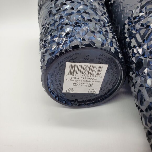 Starbucks Gem Royal NAVY MIDNIGHT BLUE 16 OZ & 24 Oz Tumbler Cold Cup Set 2024 - Picture 3 of 4